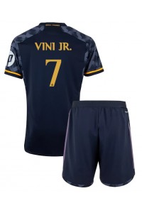 Fotbalové Dres Real Madrid Vinicius Junior #7 Dětské Venkovní Oblečení 2023-24 Krátký Rukáv (+ trenýrky)